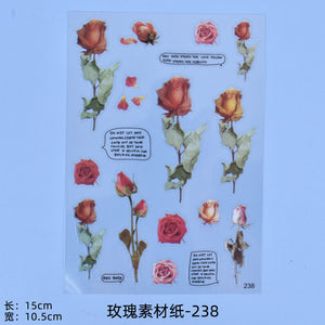 Multiple Flower Stickers Material