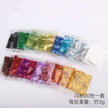 Load image into Gallery viewer, Iridescent Glitter Powder/Candy paper Set
