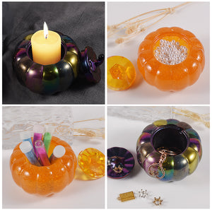 Halloween Pumpkin Candlestick Storage Box Mold