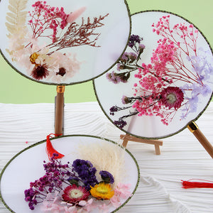 Dried Embossed Eternal Flower Fan