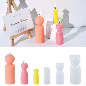 Cylindrical Figurine Ornament Candle Silicone Mold