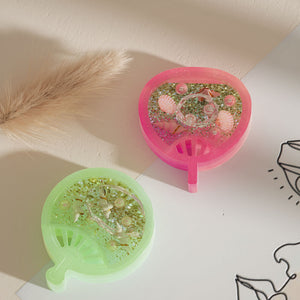 Multiple Fan Flowing Sand Pendant Keychain Silicone Mold