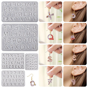 26 English Alphabet and Number Symbols Love Earrings Mold