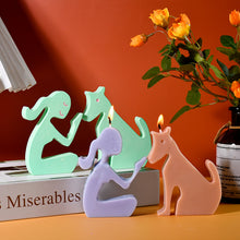 Load image into Gallery viewer, 3D Little Girl and Dog Candle Silicone Mold
