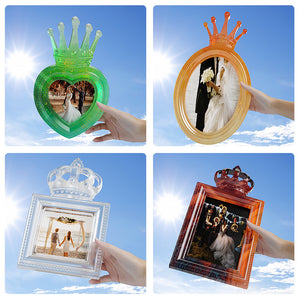 European Style Relief Crown Heart Shaped Geometric Photo Frame Mold