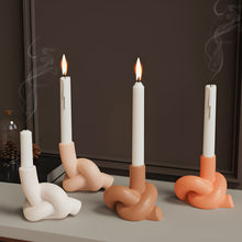 Load image into Gallery viewer, Simple European Knot Long Candlestick Silicone Mold
