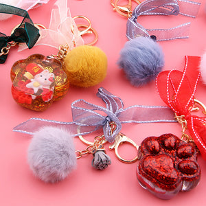 Bow Lace Ball Keychain