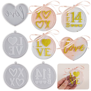 Heart-shaped Circular English Love Pendant Mold