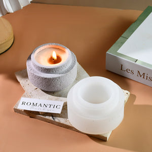 Cement Cylinder Candle Holder Silicone Mold