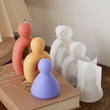 Load image into Gallery viewer, Abstract Child Father Mother Human Candle Mold
