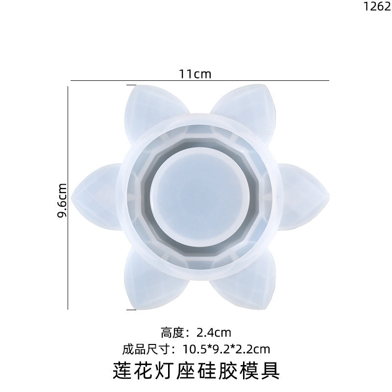 Lotus Lamp Holder Silicone Mold with Bottom