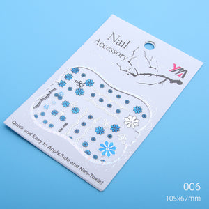 Blue Series Butterfly Flowers Stickers