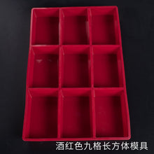 Load image into Gallery viewer, Large Soap 9 Grid Burgundy Rectangular Silicone Mold
