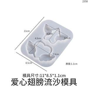 3 Pcs Flowing Sand Pendant Silicone Mold