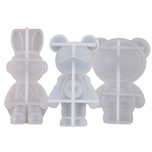 Space Rabbit Astronaut Little Bear Silicone Mold