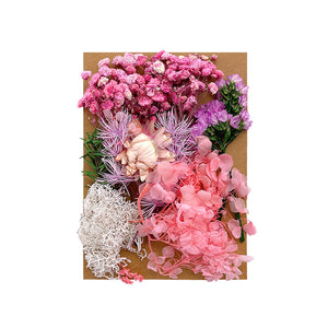 Flower card DIY material package, adhesive frame, group fan, candle decoration, filling material, eternal three-dimensional dry flower package