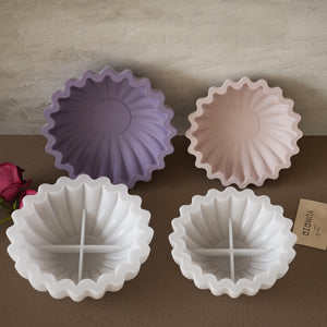 Wave Lace Round Storage Bowl Silicone Mold