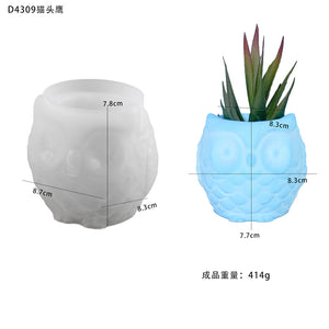 Animal Gypsum Succulent Flower Pots Silicone Mold