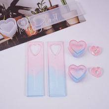 Load image into Gallery viewer, Heart shaped Box Hollow Pendant Bookmark Mold
