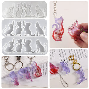 Cat Keychain Quicksand Pendant Silicone Mold
