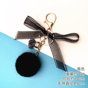 Bow Lace Ball Keychain