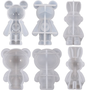 Space Rabbit Astronaut Little Bear Silicone Mold