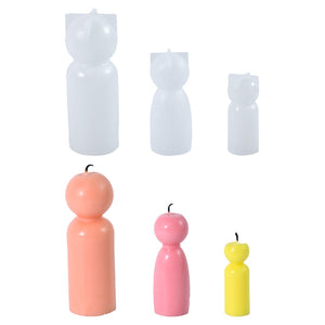 Cylindrical Figurine Ornament Candle Silicone Mold