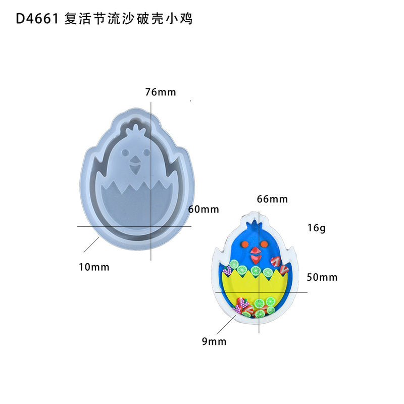 Cartoon Easter Egg Rabbit Hanging Silicone Mold