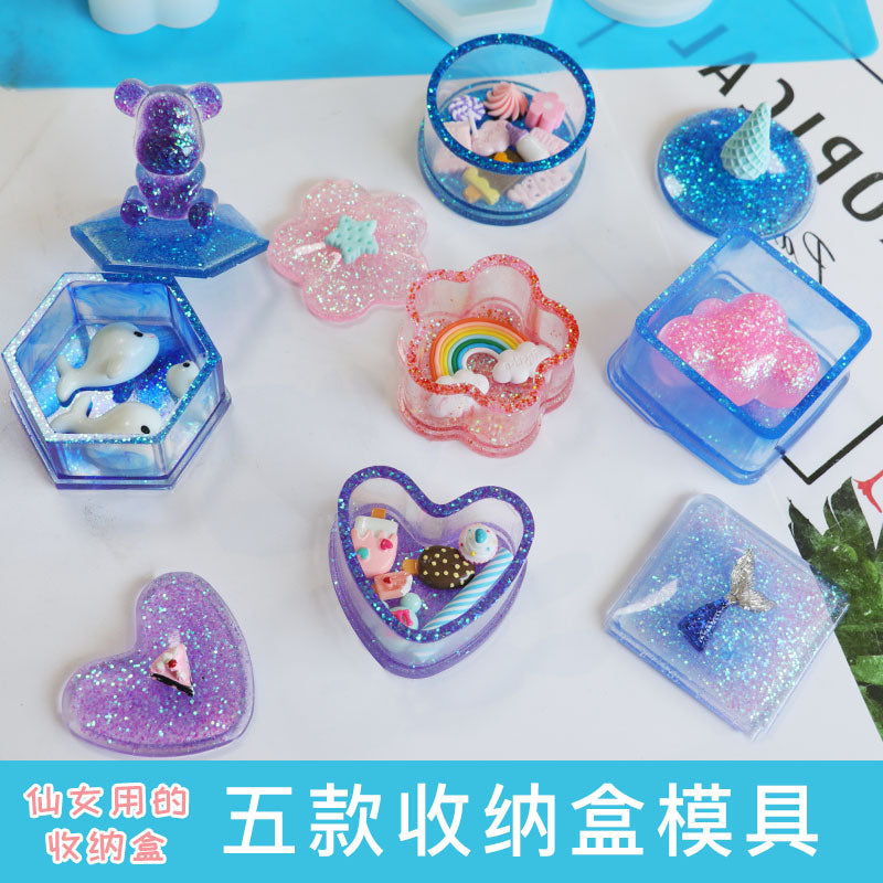 Circular Heart-shaped Square Plum Blossom Storage Box Mold