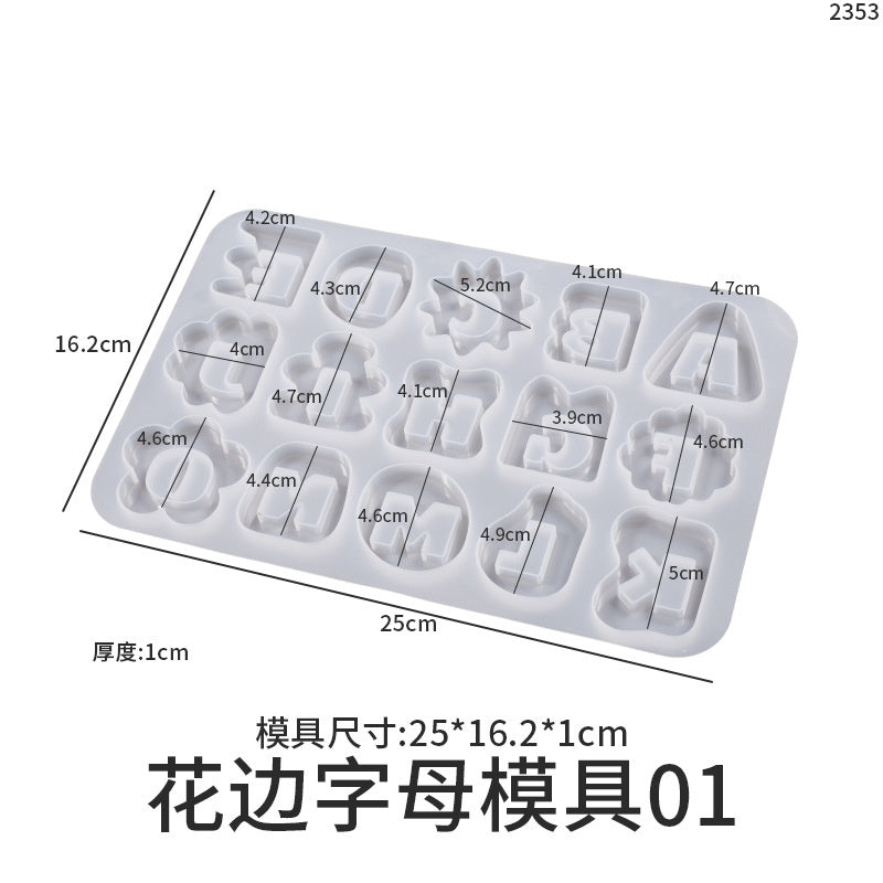 Letter Symbol Flowing Sand Silicone Mold