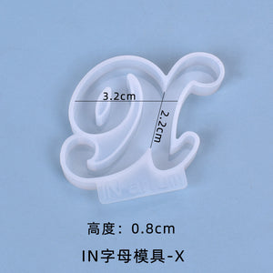 IN Version 26 Letter Pendant Set Silicone Mold