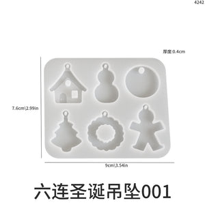 Pendant Snowman House Christmas Tree Earrings Silicone Mold