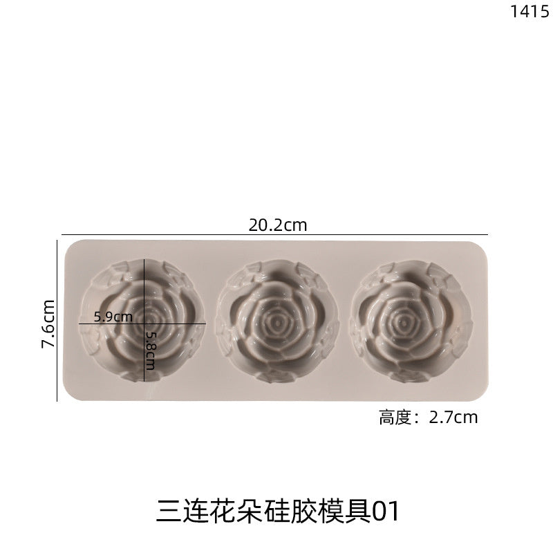 Triple Flower Soap Silicone Mold