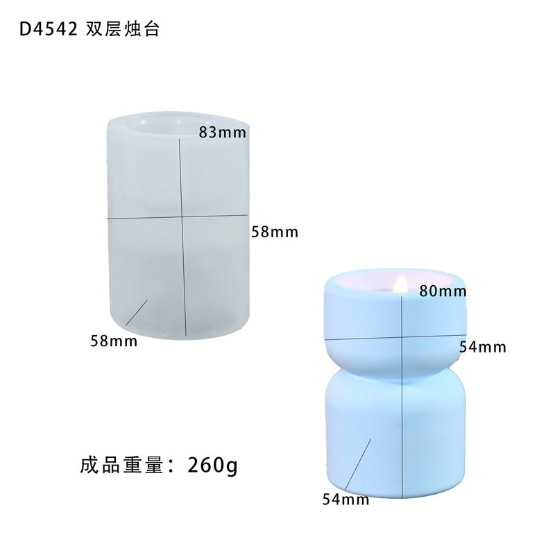 Double-layer Cylindrical Candle Holder Mold