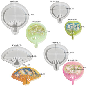 Multiple Fan Flowing Sand Pendant Keychain Silicone Mold