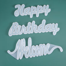Load image into Gallery viewer, English Blessing Words Welcome Birthday Hanging Sign Silicone Mold
