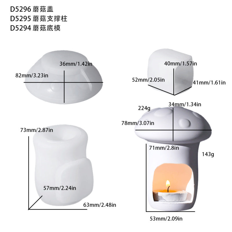 Hollow Mushroom Candlestick Storage Silicone Mold