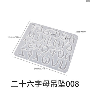 26 English Alphabet and Number Irregular Keychain Mold