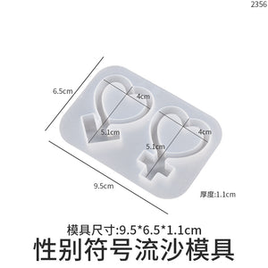 3 Pcs Flowing Sand Pendant Silicone Mold