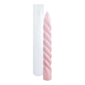 Cylindrical Spiral Pattern Long Candle Mold