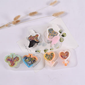 3 Pcs Flowing Sand Pendant Silicone Mold