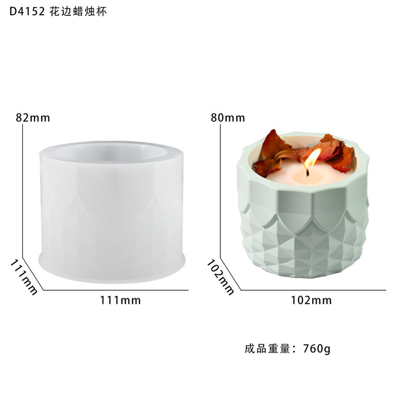Lace Cut Cylindrical Pen Holder Silicone Mold