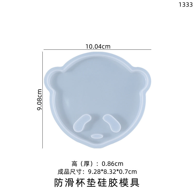 Panda Set Storage Box Coaster Mold