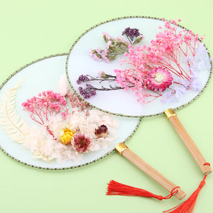 Dried Embossed Eternal Flower Fan