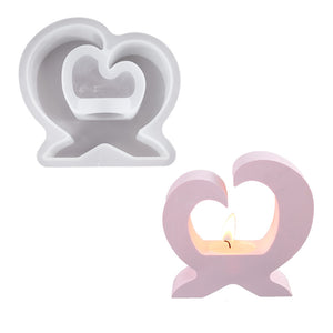 3D Love Candle Holder Silicone Mold