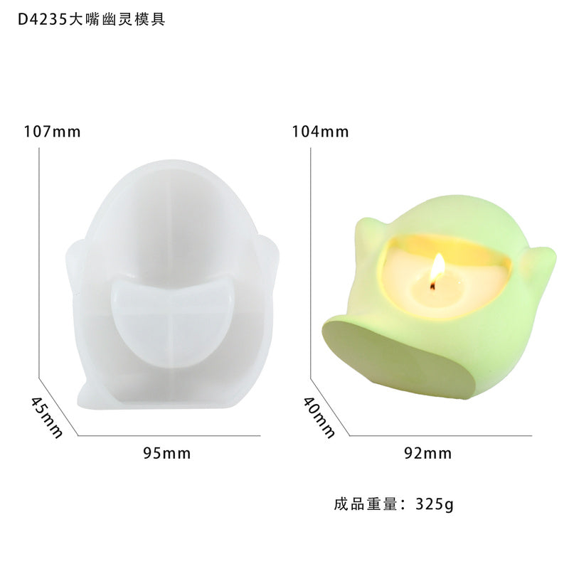 Halloween Big Mouth Ghost Candle Cup Silicone Mold