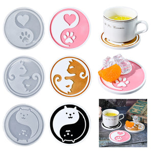 Pet Expression Cat Paw Coaster Silicone Mold