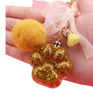 Bow Lace Ball Keychain