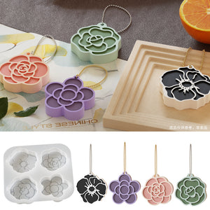 Camellia Rose Pendant Keychain Mold