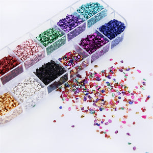 12 Colors Per Box Metal Crushed Stone